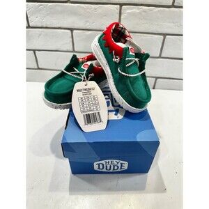 Hey‎ Dude Wally Holiday Elf Christmas Slip On Shoes Children Size 8 NEW